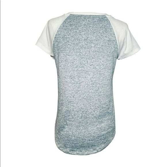 GAP Color-Block Gray & White Knit Raglan Tee Size XS - Picture 3 of 5